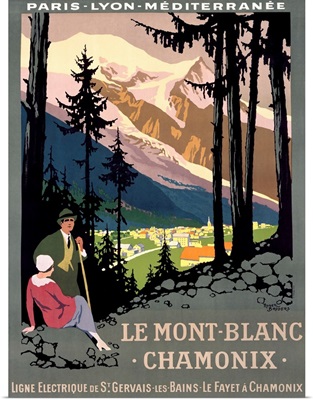 Le Mont Blanc Chamonix, Vintage Poster, by Roger Broders