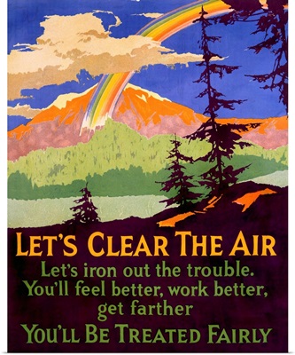 Lets Clear the Air, motivational, Vintage Poster