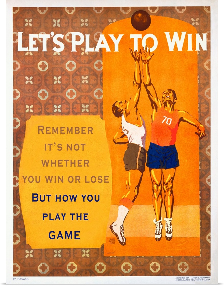 Vintage Sport Motivation Poster, Basketball