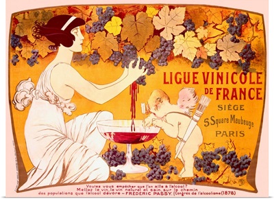 Ligue Vinicole de France, Vintage Poster, by Manuel Orazi