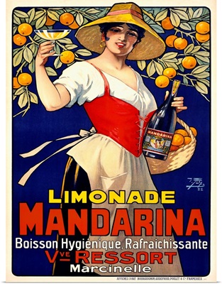 Limonade, Mandarina, Vintage Poster