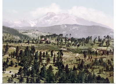 Longs Peak from Mont Alto Colorado Vintage Photograph
