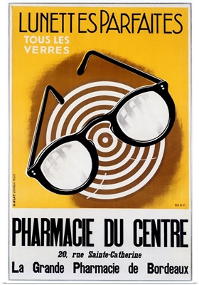Lunettes Parfaites, Eyeglasses, Vintage Poster