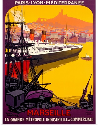 Marseille, Metropole Industrielle, Vintage Poster