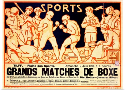 Matches de Boxe, by Emile Berchmans, Vintage Poster