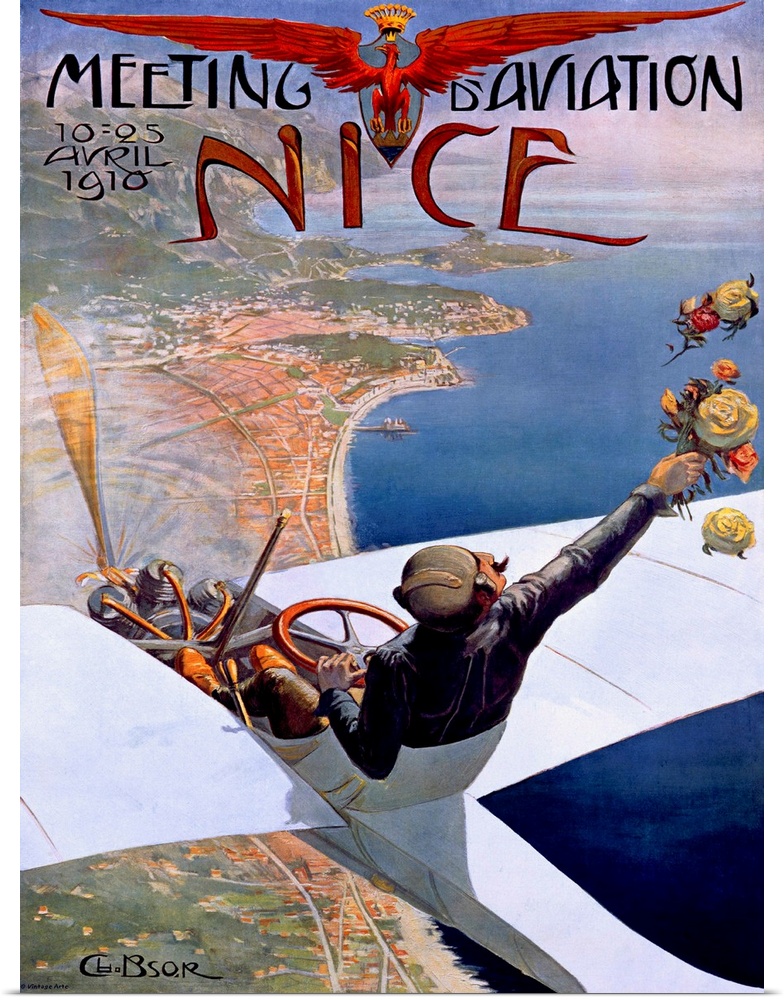 Meeting d'Aviation/ Nice Vintage Advertising Poster