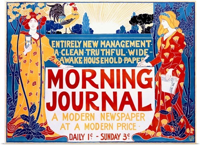 Morning Journal, Newspaper, Vintage Poster, by Louis John Rhead