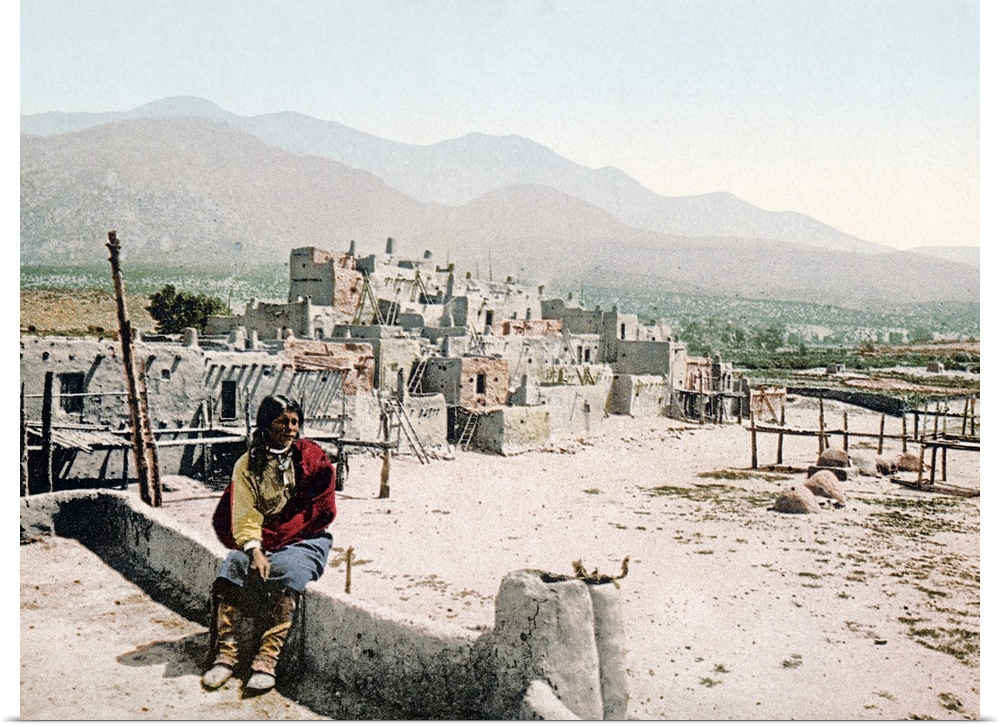 New Mexico Pueblo de Taos Vintage Photograph