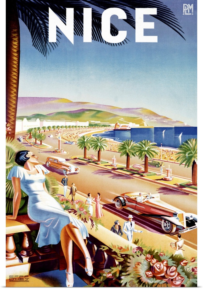 Nice Riviera Beach Resort Vintage Advertising Poster