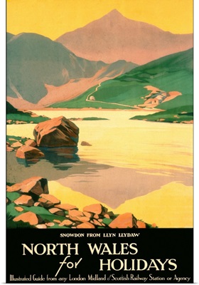 North Wales for Holidays, Vintage Poster, by Roger Broders