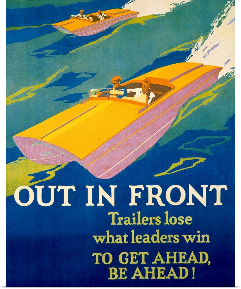 Out in Front, motivational, Vintage Poster, by Frank Mather Beatty