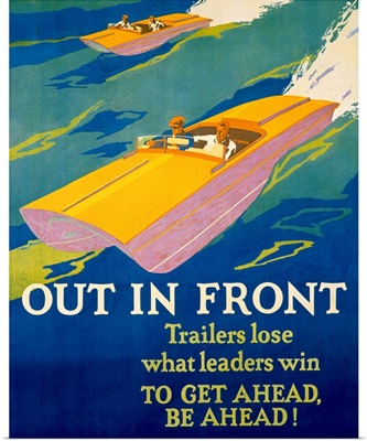 Out in Front, motivational, Vintage Poster, by Frank Mather Beatty