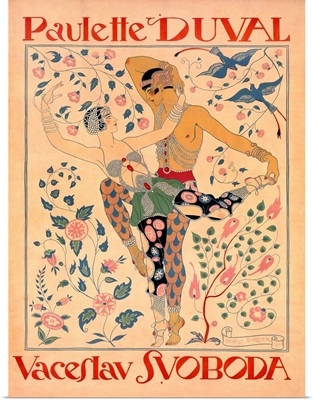 Paulette Duval and Vaceslav Svoboda, Vintage Poster, by Georges Barbier
