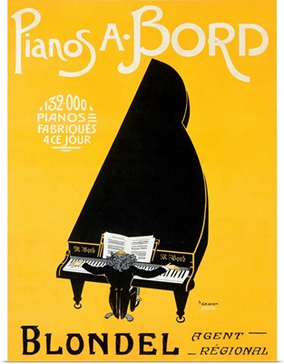 Pianos A. Bord, Vintage Poster, by P.F. Grignon