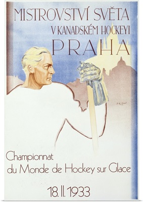 Praha, Championnat du Monde de Hockey, Vintage Poster