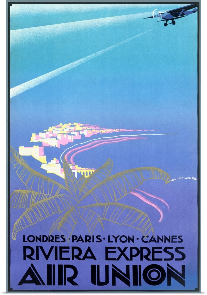 Riviera Express Air Union, Vintage Poster