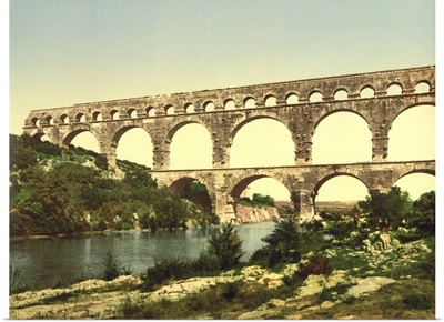Roman Bridge Over The Gardon, Constructed By Agrippa, Nimes, France
