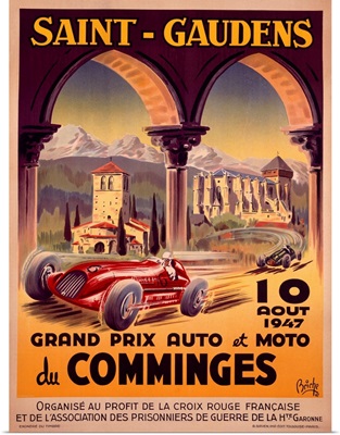 Saint Gaudens Grand Prix du Comminges, Vintage Poster