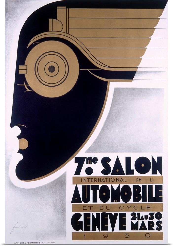 Salon, Automobile, Geneve 1930, Vintage Poster
