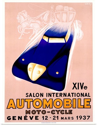 Salon International, Automobile, Vintage Poster