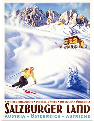 Salzburger Land Vintage Advertising Poster