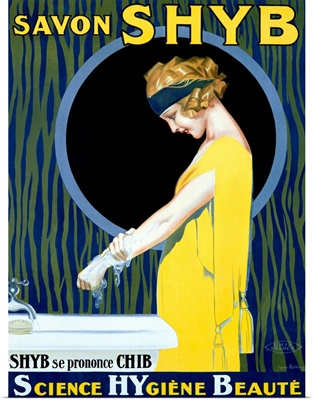 Savon Shyb, Soap,  Vintage Poster, by Rene Lelong