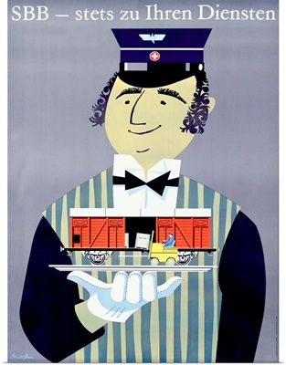 SBB, Train, Vintage Poster, by Louis Auguste Brun