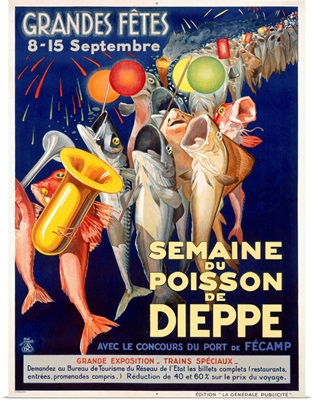 Semaine du Poisson de Dieppe, Vintage Poster, by Rene Jeandot