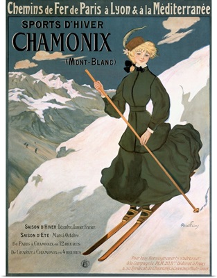 Sports dHiver Chamonix, Mont Blanc, Vintage Poster, by Abel Faivre