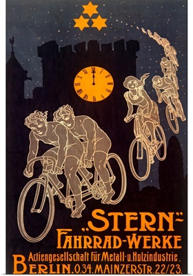 Stern Bicycle Works, Ghost, Vintage Poster