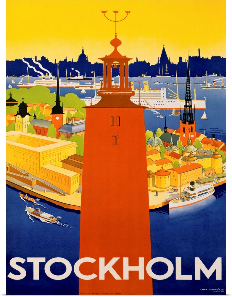 Stockholm Travel Vintage Advertising Poster