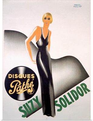 Suzy Solidor, Disques Pathe, Vintage Poster, by Paul Colin