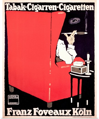 Tabak, Cigarren, Cigaretten, Vintage Poster, by Ludwig Hohlwein