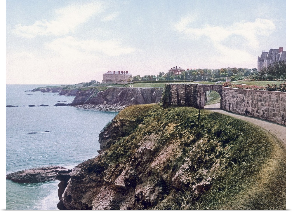 This large piece is a photograph taken of the cliff walk that lines the coast of Newport Rhode Island.
