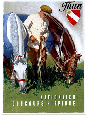 Thun, Nationaler Concours Hippique, Vintage Poster, by Iwan E. Hugentobler
