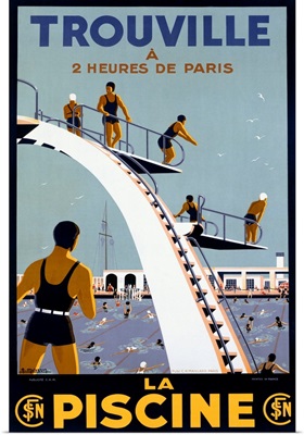 Trouville, La Piscine, Vintage Poster, by Molusson