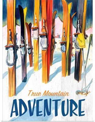 True Mountain Adventure Vintage Advertising Poster