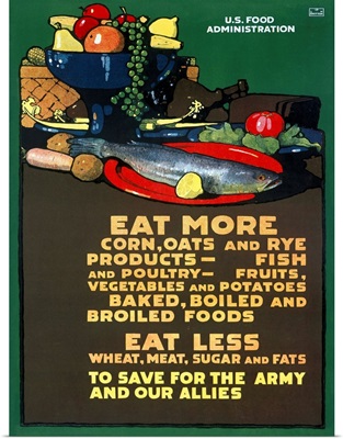 U.S. Food Administration, Ration Diet, Vintage Poster, by L.S. Britton