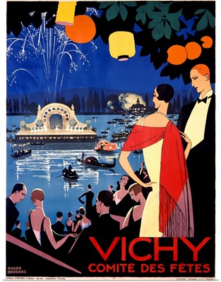Vichy, Comite des Fetes, Vintage Poster, by Roger Broder