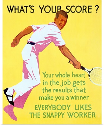 Whats your Score, 1929, Tennis , Vintage Poster