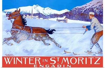 Winter in St. Mortiz, Vintage Poster