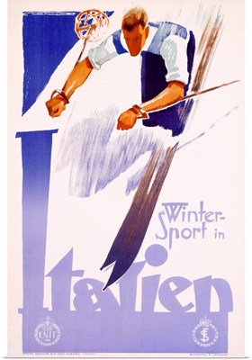 Winter Sport in Italien, Vintage Poster