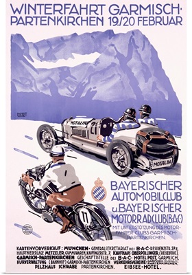 Winterfahrt Garmisch, Partenkirchen February, Vintage Poster, by Alfred Hierl