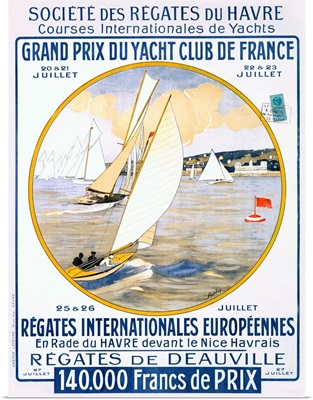 Yacht Club de France, Vintage Poster