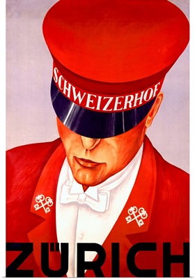Zurich, Schweizerhof, Vintage Poster, by Alex W. Diggelmann