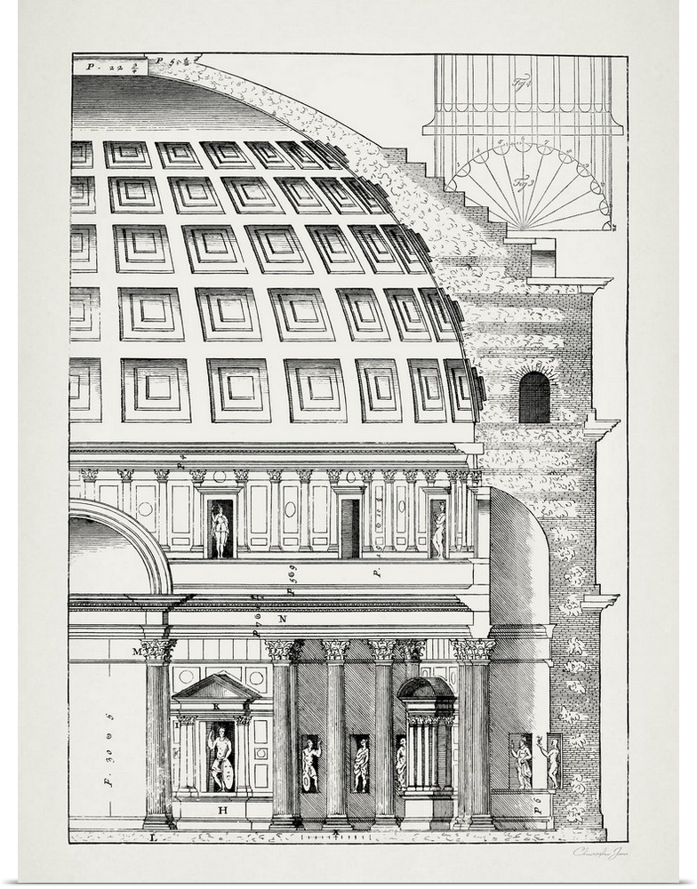 Black and white architectural illustration and blueprint made with precision and fine details.
