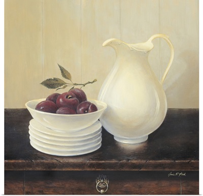 Creamware with Plums