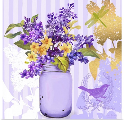Lilac Mason Jar Bouquet