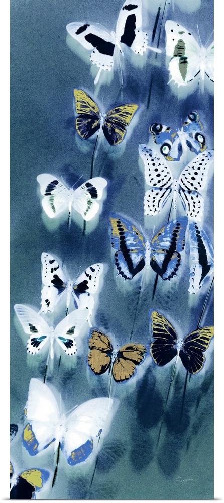 Vibrant blue butterfly art that makes a great addition to any home.