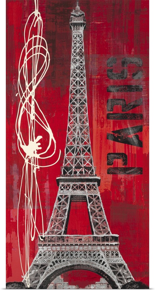 Urban grunge inspired travel art with Parisian theme